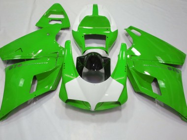 1993-2005 Gloss Green & White Ducati 996 748 916 998 Fairings for Sale