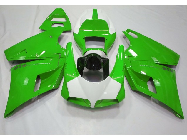 1993-2005 Gloss Green & White Ducati 996 748 916 998 Fairings for Sale