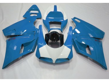 1993-2005 Gloss Light Blue & White Ducati 996 748 916 998 Fairings for Sale