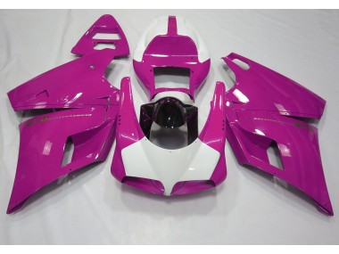 1993-2005 Gloss Pink & White Ducati 996 748 916 998 Fairings for Sale