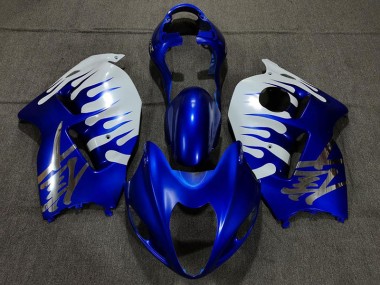 1997-2007 Gloss Blue and White Suzuki GSXR 1300 Fairings for Sale