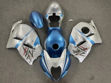 1997-2007 Gloss Light Blue and Silver Suzuki GSXR 1300 Fairings for Sale