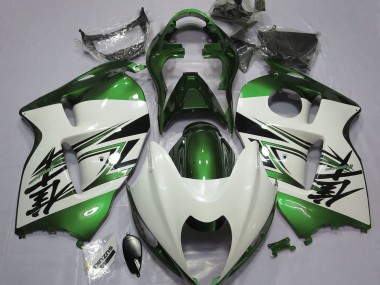 1997-2007 Gloss White & Green Suzuki GSXR 1300 Fairings for Sale