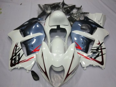 1997-2007 White and Dusty Blue Suzuki GSXR 1300 Fairings for Sale