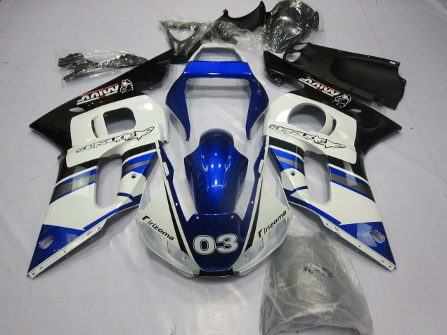 1998-2002 Blue and Silver Yamaha R6 Fairings for Sale