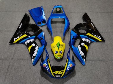 1998-2002 Blue and Yellow Shark Yamaha R6 Fairings for Sale