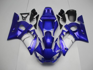 1998-2002 Silver White and Blue Yamaha R6 Fairings for Sale