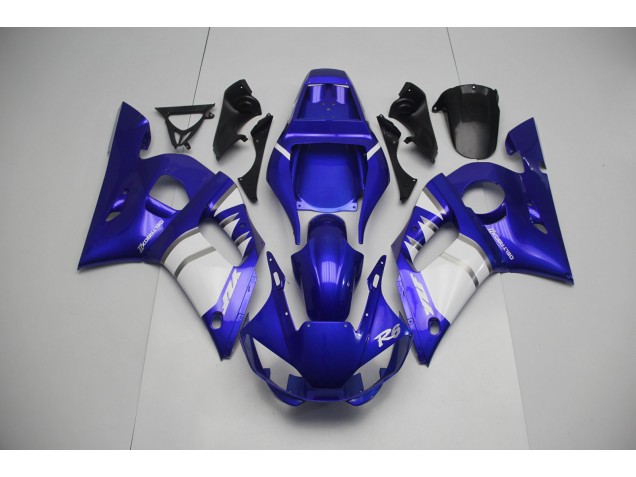 1998-2002 Silver White and Blue Yamaha R6 Fairings for Sale