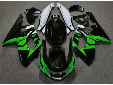 1998-2007 Gloss Black Green and White Yamaha YZF600 Fairings for Sale