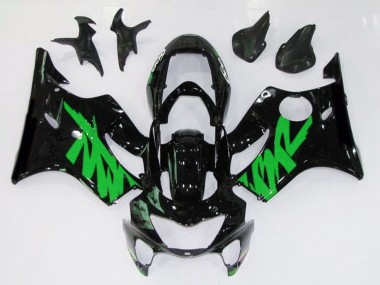 1999-2000 Gloss Black & Green Honda CBR600 F4 Fairings for Sale