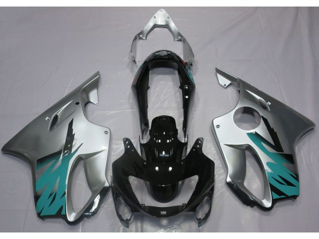 1999-2000 Gloss Silver & Teal Honda CBR600 F4 Fairings for Sale