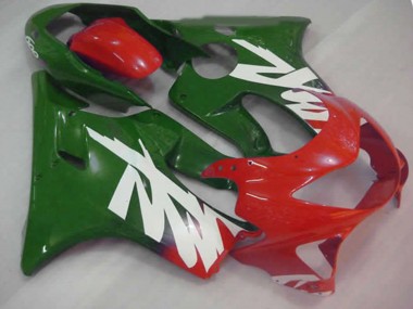 1999-2000 Green Red and White Decal Honda CBR600 F4 Fairings for Sale