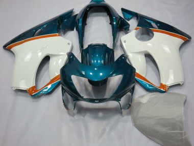 1999-2000 Light Blue and Orange Honda CBR600 F4 Fairings for Sale