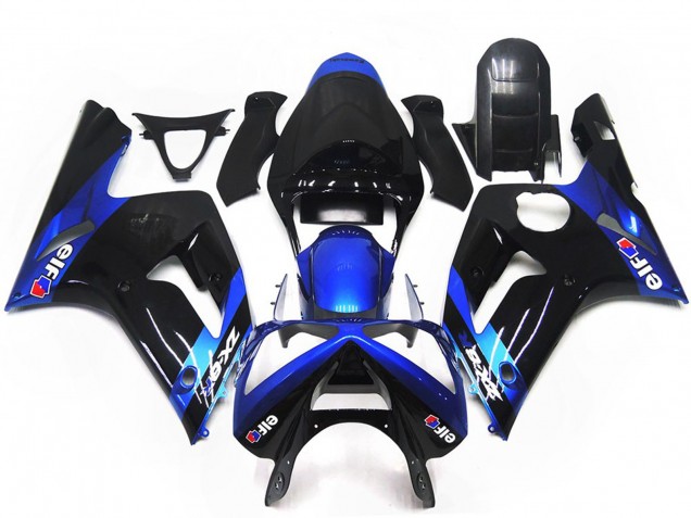 2003-2004 Blue and Black Gloss Elf Kawasaki ZX6R Fairings for Sale