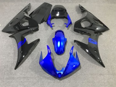 2003-2005 Black and Blue Gloss Yamaha R6 Fairings for Sale