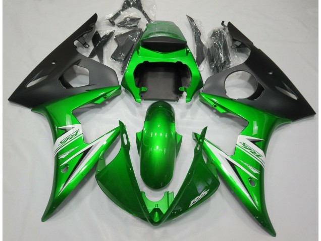 2003-2005 Gloss Green & White Yamaha R6 Fairings for Sale