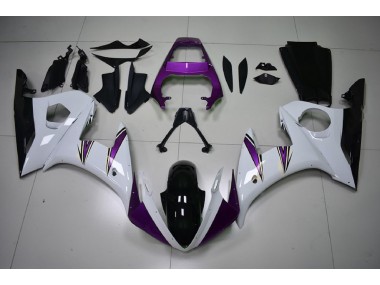 2003-2005 Gloss White & Purple Accents Yamaha R6 Fairings for Sale