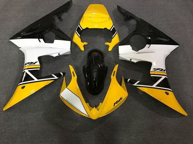 2003-2005 Gloss Yellow & White Yamaha R6 Fairings for Sale