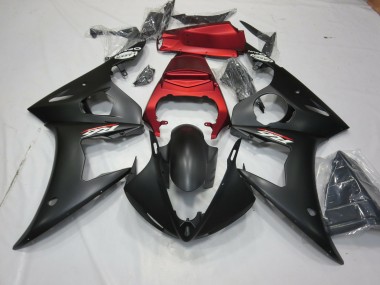 2003-2005 Matte Black and Red Yamaha R6 Fairings for Sale