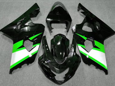 2004-2005 Gloss Black & Green Suzuki GSXR 600-750 Fairings for Sale