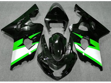 2004-2005 Gloss Black & Green Suzuki GSXR 600-750 Fairings for Sale