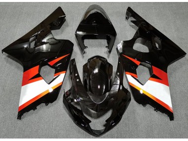 2004-2005 Gloss Black & Orange Suzuki GSXR 600-750 Fairings for Sale