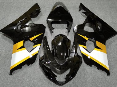 2004-2005 Gloss Black & Yellow Suzuki GSXR 600-750 Fairings for Sale