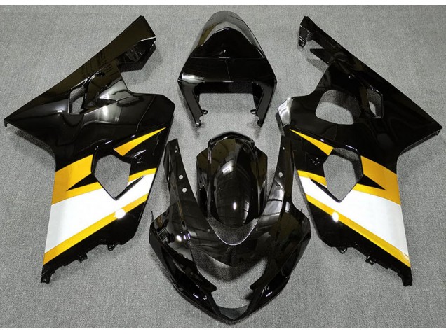 2004-2005 Gloss Black & Yellow Suzuki GSXR 600-750 Fairings for Sale