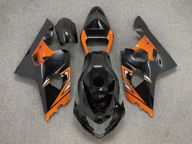 2004-2005 Gloss Black and Orange Suzuki GSXR 600-750 Fairings for Sale