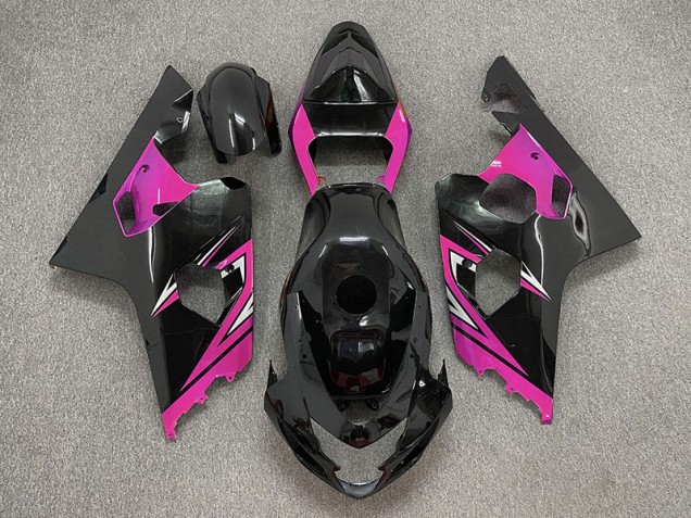 2004-2005 Gloss Black and Pink Suzuki GSXR 600-750 Fairings for Sale