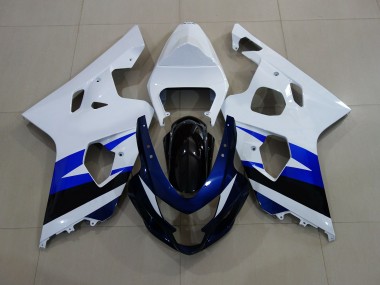 2004-2005 Gloss White & Deep Blue Suzuki GSXR 600-750 Fairings for Sale