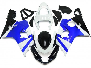 2004-2005 Gloss White and Gloss Blue Suzuki GSXR 600-750 Fairings for Sale