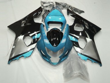 2004-2005 Light Blue Silver and Black Suzuki GSXR 600-750 Fairings for Sale