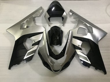 2004-2005 Matte Silver and Black Suzuki GSXR 600-750 Fairings for Sale