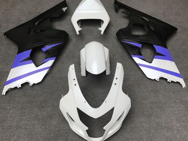 2004-2005 Matte White & Blue Suzuki GSXR 600-750 Fairings for Sale