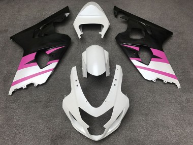 2004-2005 Matte White & Pink Suzuki GSXR 600-750 Fairings for Sale