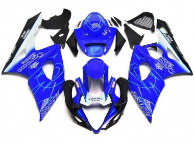 2005-2006 Blue and White Corona Style Suzuki GSXR 1000 Fairings for Sale