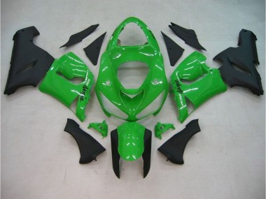 2005-2006 Gloss Green Matte Kawasaki ZX6R Fairings for Sale