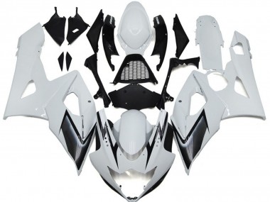 2005-2006 Gloss White Style with Silver Hints Suzuki GSXR 1000 Fairings for Sale