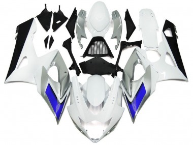 2005-2006 Gloss White Style with Silver Hints and Blue Suzuki GSXR 1000 Fairings for Sale