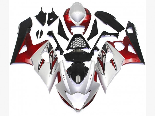 2005-2006 Gloss White Style with Silver Hints and Bronze Suzuki GSXR 1000 Fairings for Sale