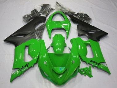 2005-2006 Green Black Kawasaki ZX6R Fairings for Sale