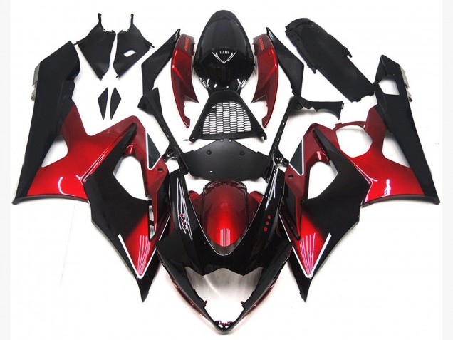 2005-2006 Maroon red and Gloss Black Suzuki GSXR 1000 Fairings for Sale