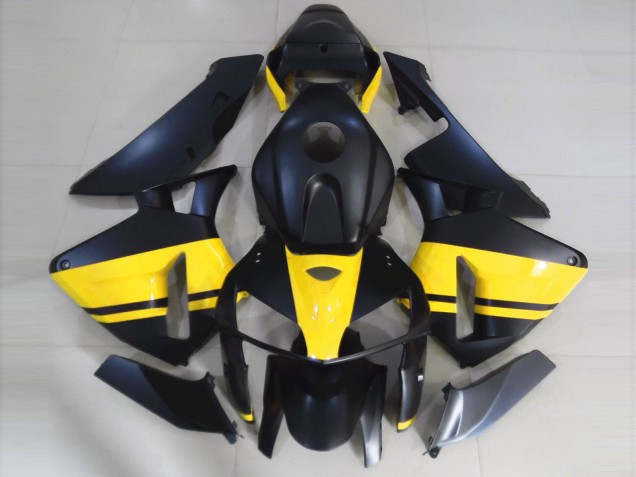 2005-2006 Matte Black & Gloss Yellow Honda CBR600RR Fairings for Sale