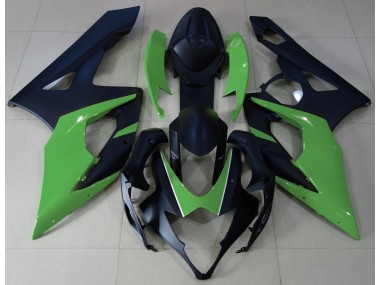 2005-2006 Matte Black & Green Suzuki GSXR 1000 Fairings for Sale