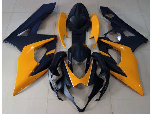 2005-2006 Matte Black & Light Orange Suzuki GSXR 1000 Fairings for Sale