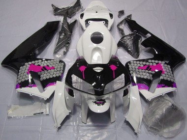 2005-2006 Pink Splatter on Gloss Black Honda CBR600RR Fairings for Sale