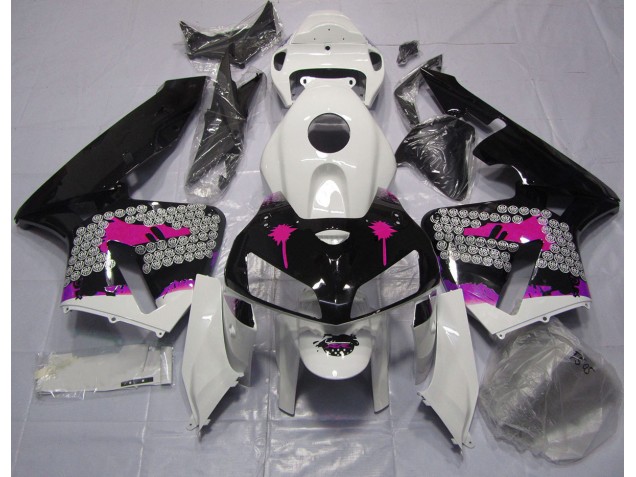 2005-2006 Pink Splatter on Gloss Black Honda CBR600RR Fairings for Sale