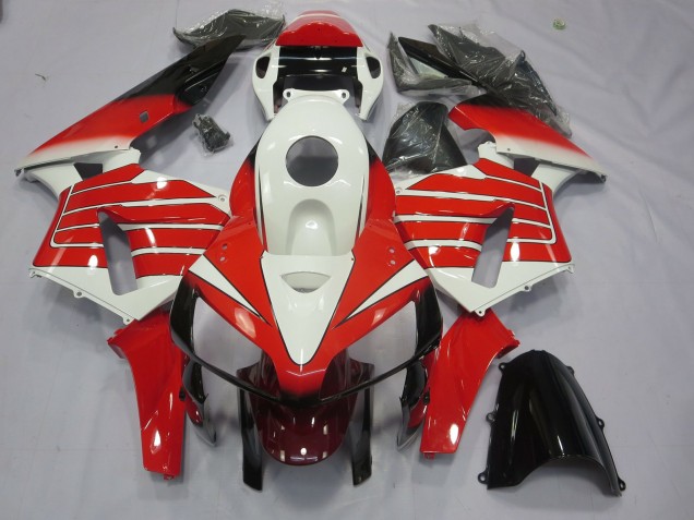 2005-2006 Red and White Large Stripe Honda CBR600RR Fairings for Sale