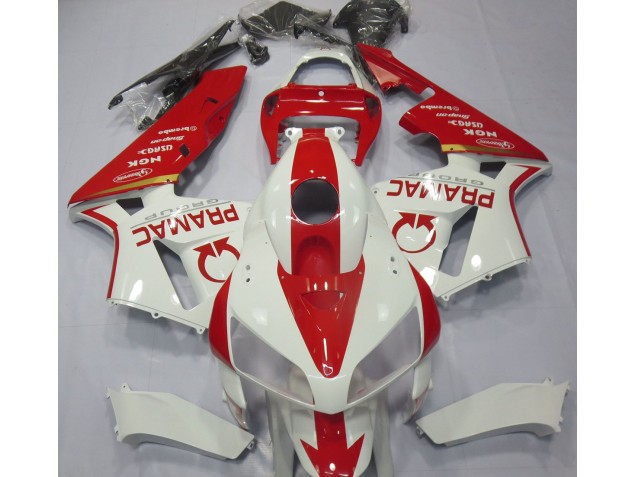 2005-2006 White and Red Custom Honda CBR600RR Fairings for Sale